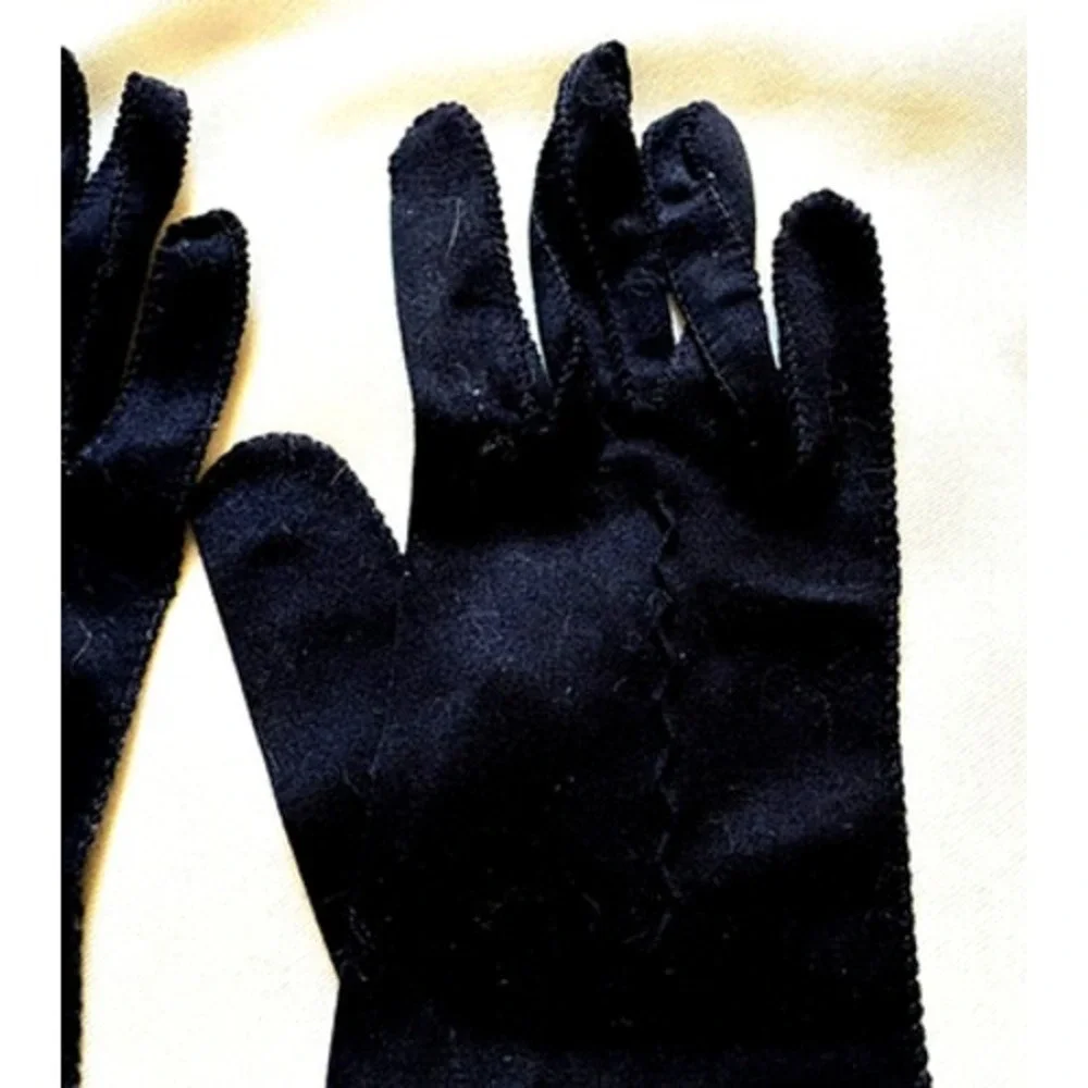 Cotton women's cotton gloves size S/M black vtg